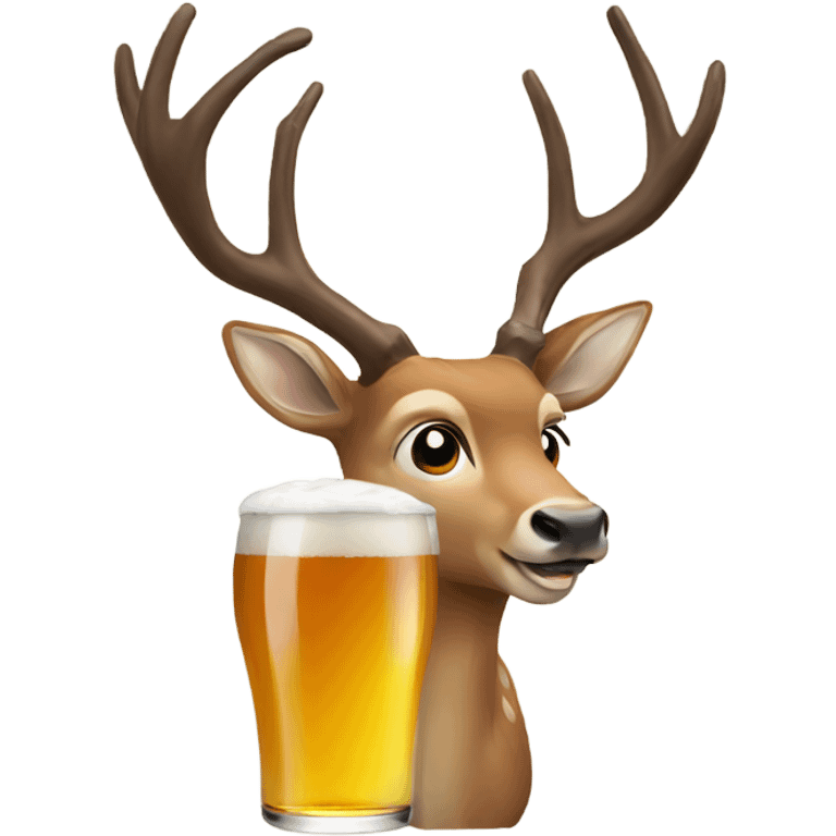 Deer drink beer emoji