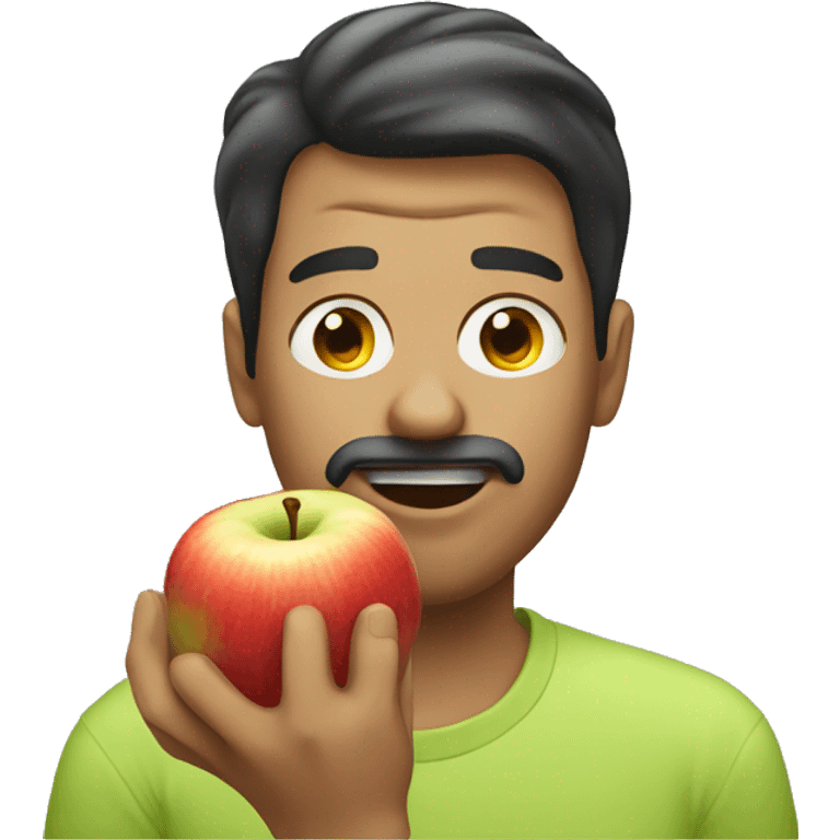 Man eating apple emoji