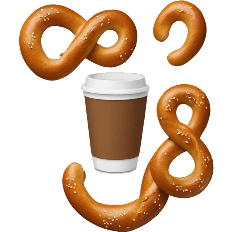 pretzel with coffee to go  emoji