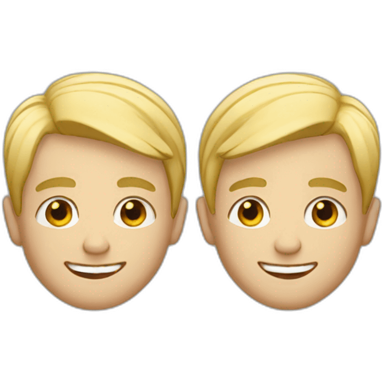 Blonde male twins looking happy emoji