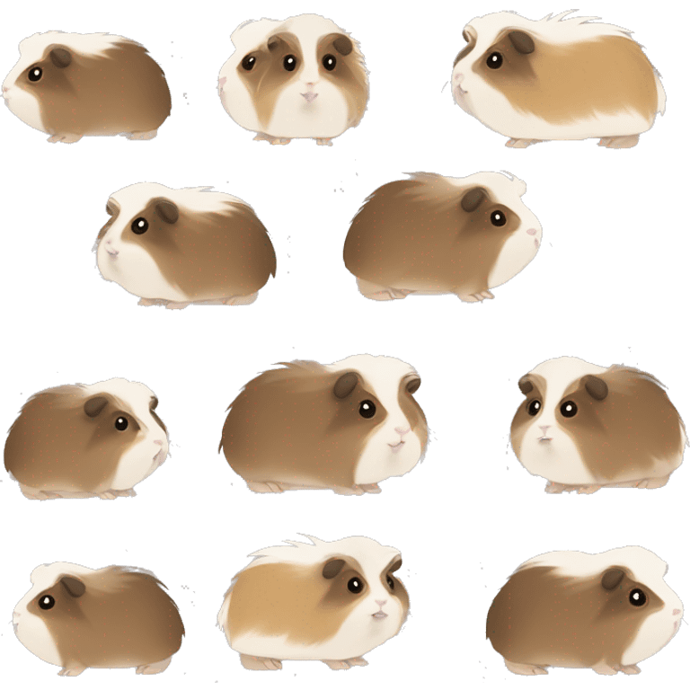 Gray and beige fluffy abyssinian guinea pig  emoji