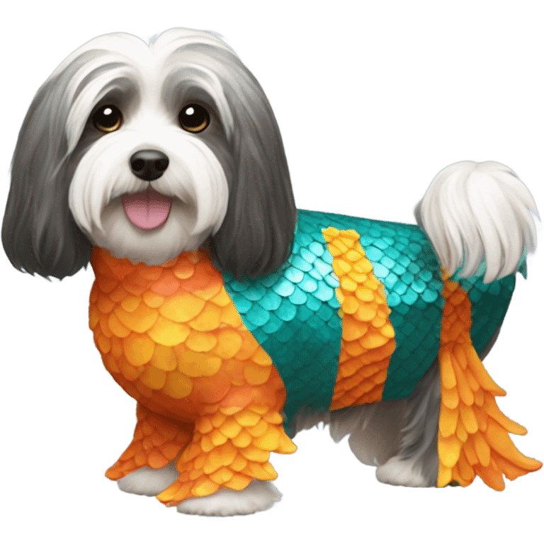 Havanese in a fish costume  emoji