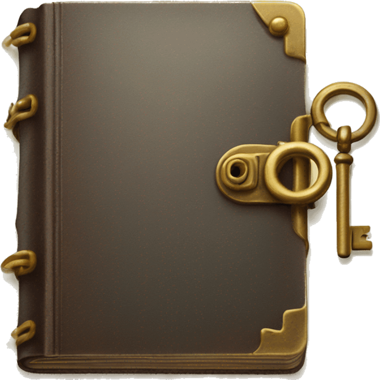 vintage diary with lock and key emoji