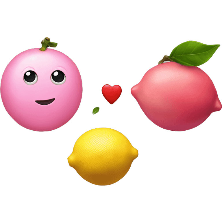 Pink lemon and heart  emoji