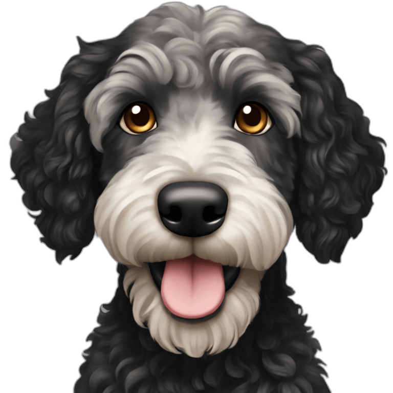 Black dark merle black labradoodle emoji