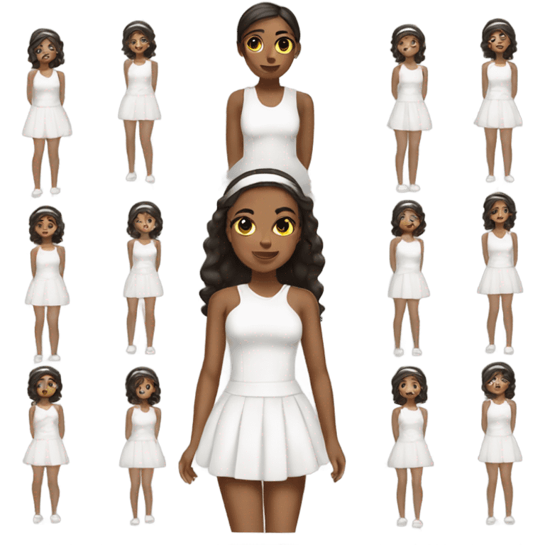 sport white dress cute emoji