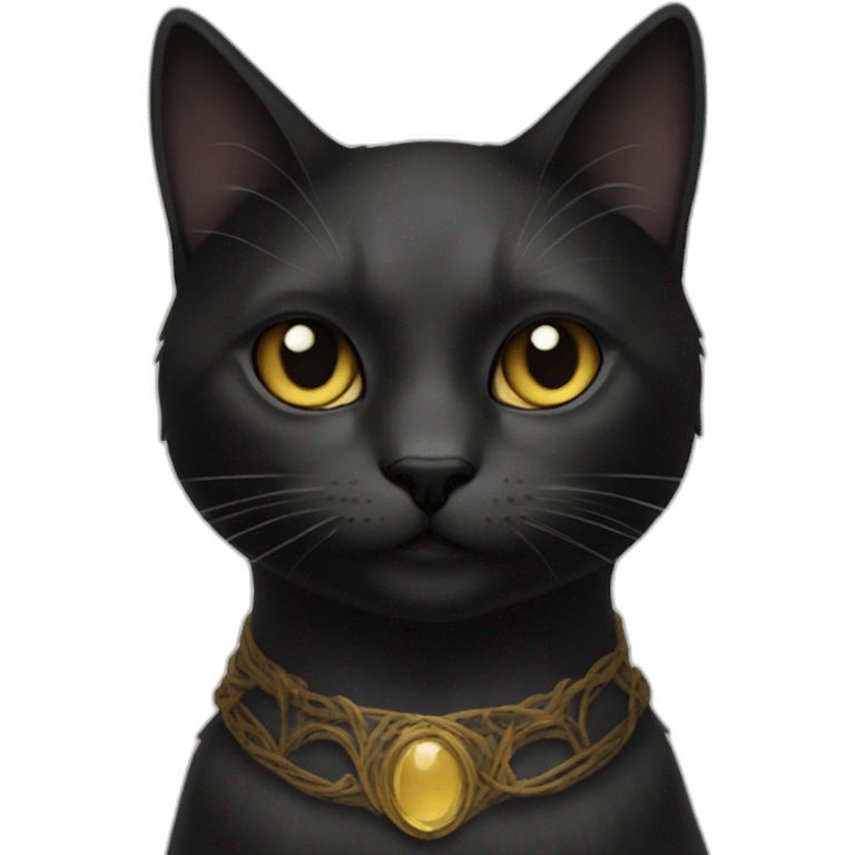 Cat black tarot emoji