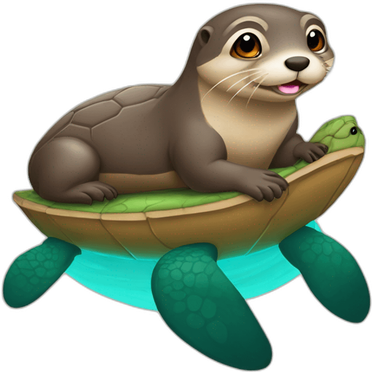 loutre sur un tortue emoji