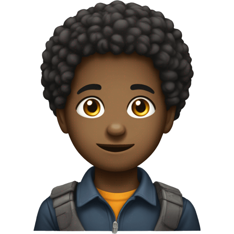 Niño de 7 años afro informatico emoji