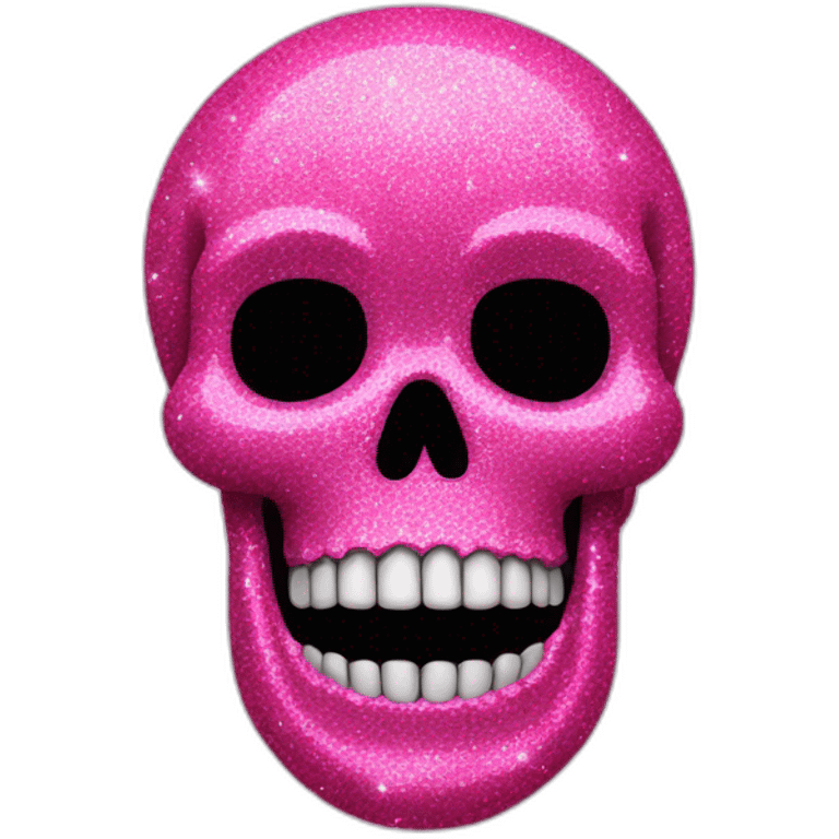 Pink glitter skull emoji