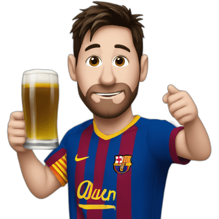 Messi drinking a beer emoji