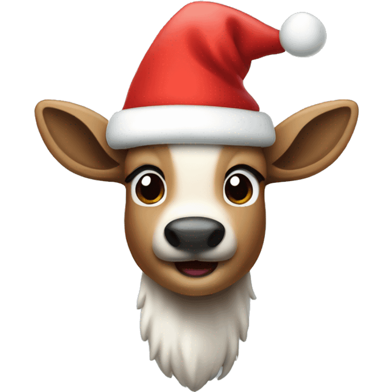 raindeer wearing a santa hat emoji