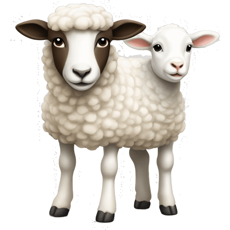 White Ewe and white lamb emoji