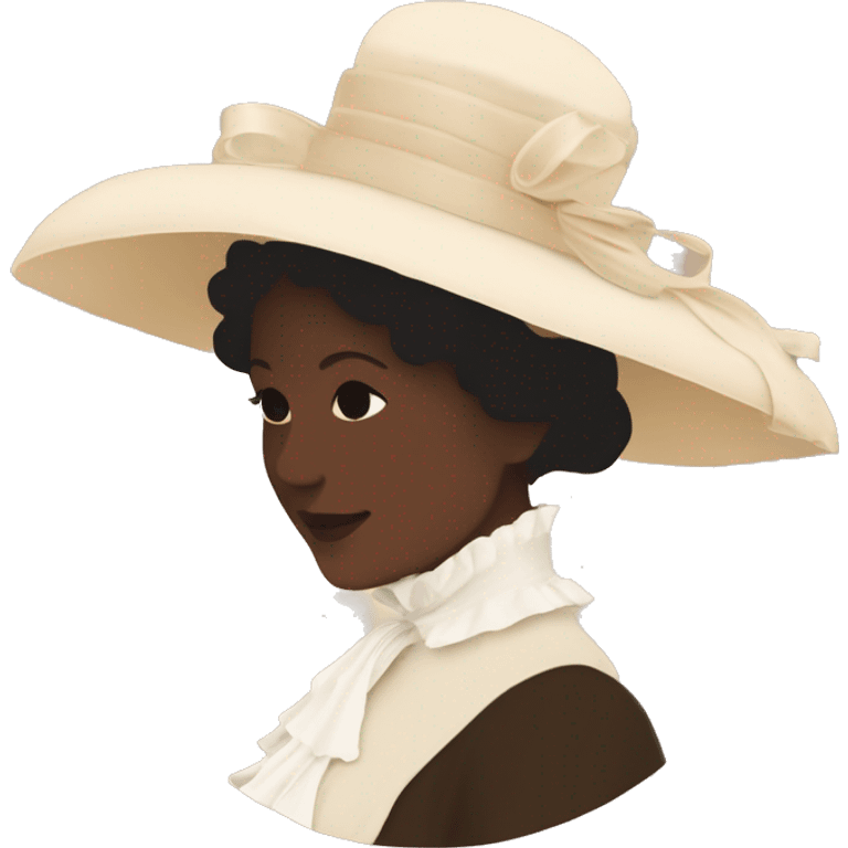 Bridgerton Inspired Emoji : Silhouette of a Lady in a Bonnet – A classic Regency-style lady, representing the elegance and mystery of the era. emoji