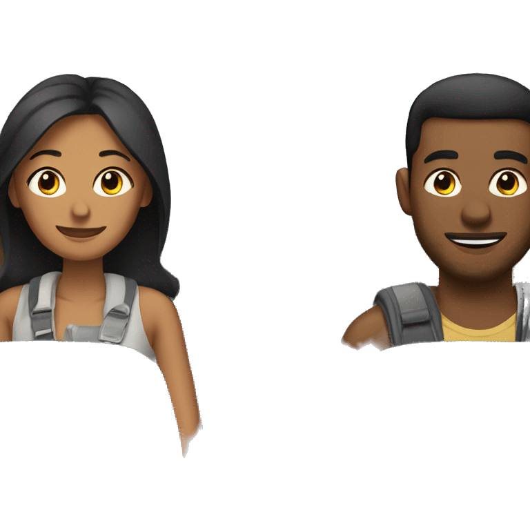 A couple traveling on a plane emoji