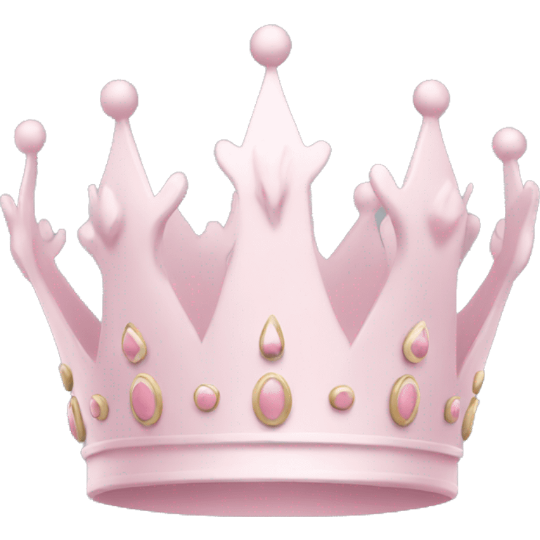 White and pastel pink crown emoji