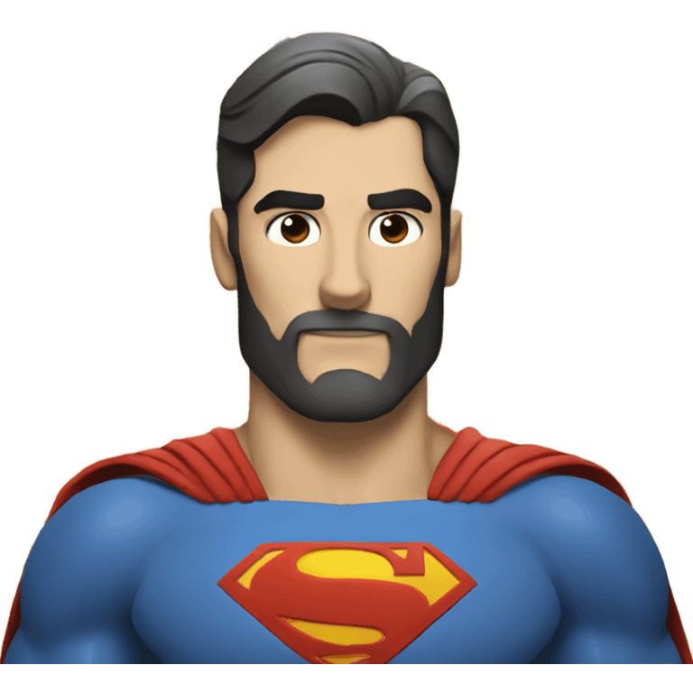 Superman standing strong with beard emoji