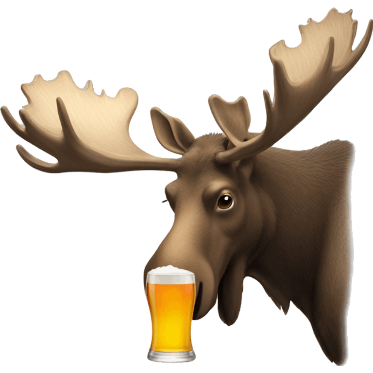 Moose drinking a beer emoji