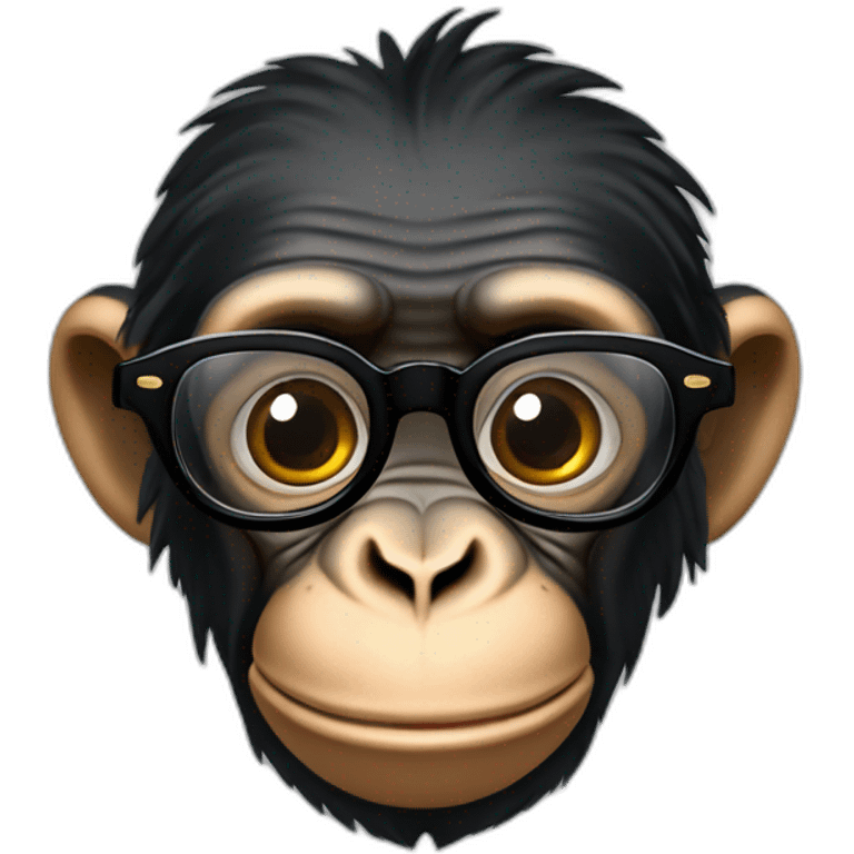 Chimpanzé lunettes noires verres fumés emoji