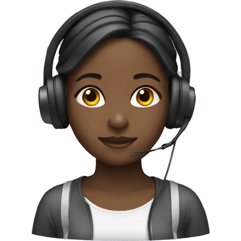 Black girl with headset  emoji