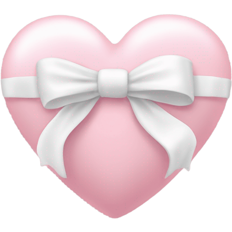 very light pink heart with a white swirly bow around it  emoji