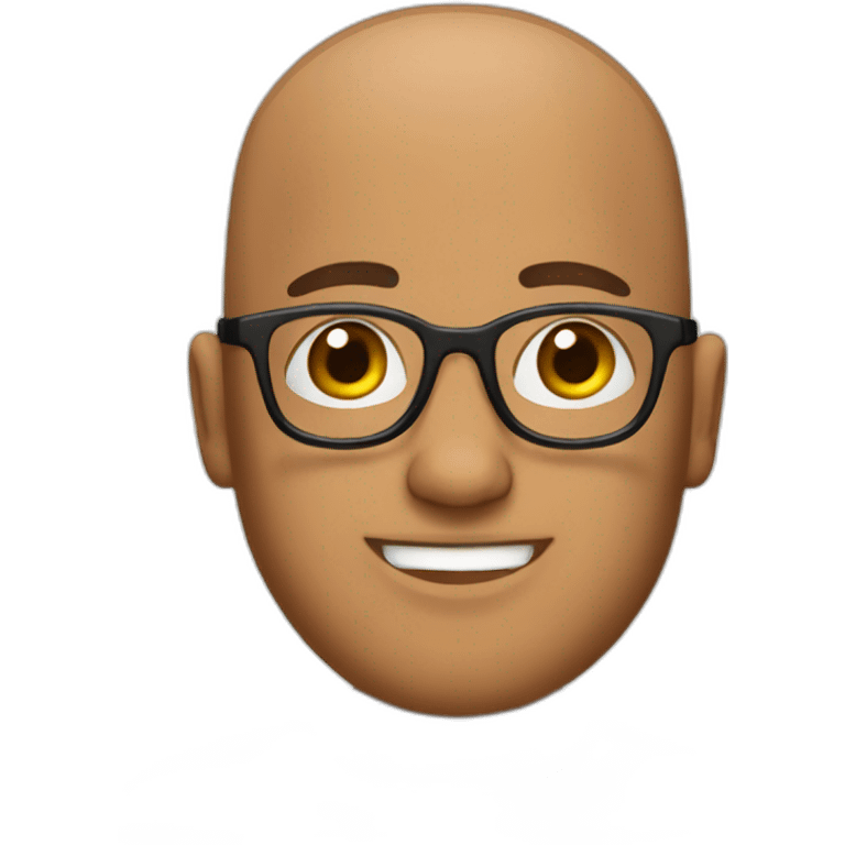 Hispanic guy with glasses and shaved head emoji