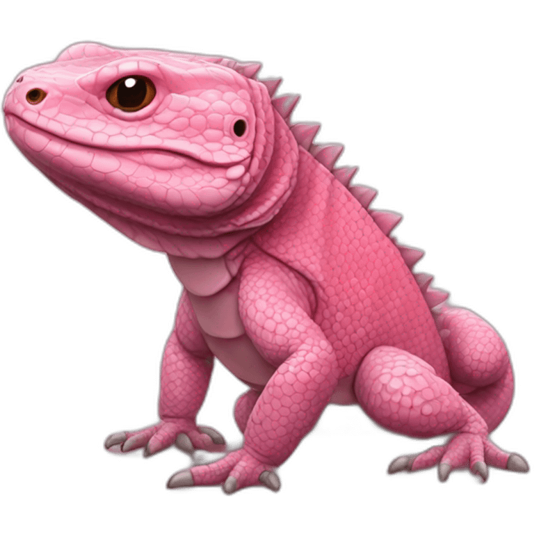 fat pink tegu lizard emoji