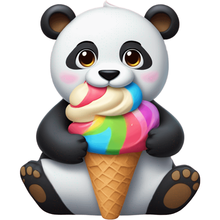 Panda eating ice cream emoji