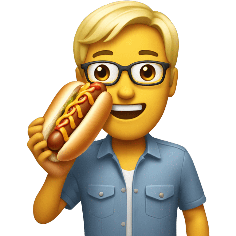 Surprise face with hotdog in hand emoji