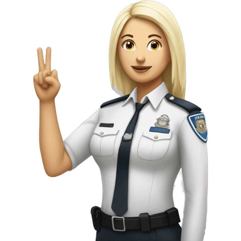 women white doing the respect hand sign to a women officer emoji