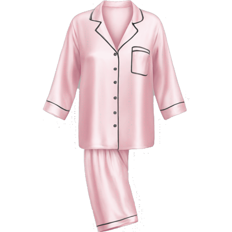 Light pink silk pyjamas set emoji