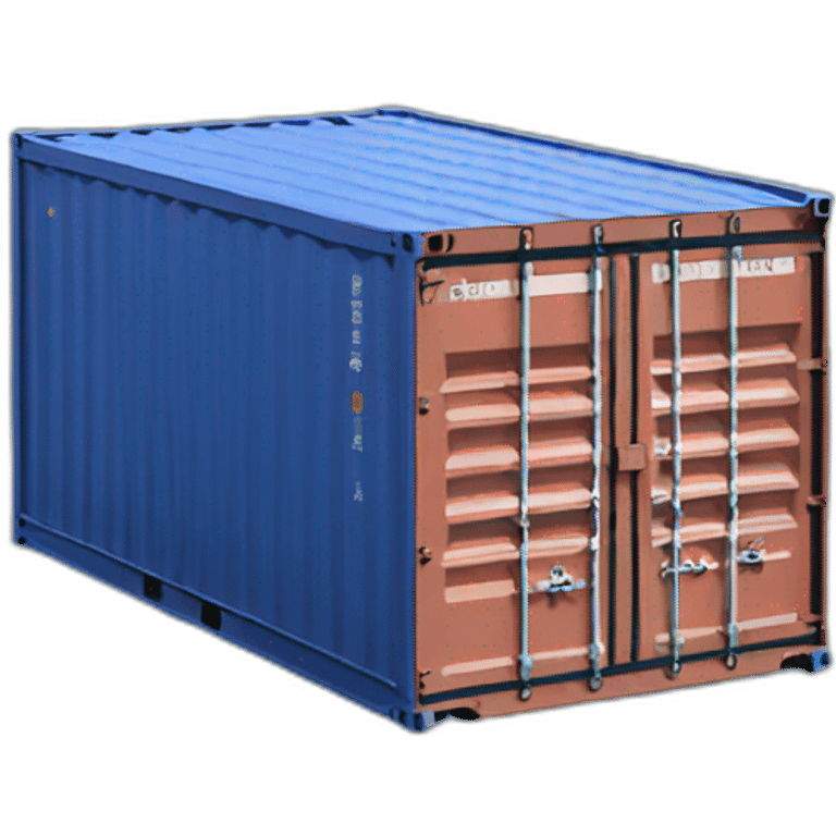 Blue container facing emoji