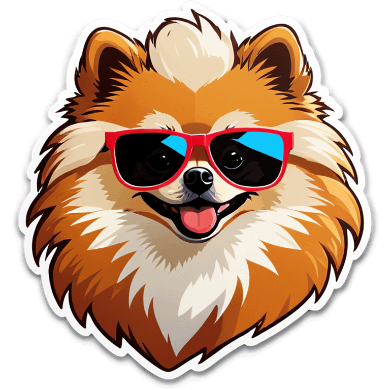 Pomeranian wear sunglasses emoji