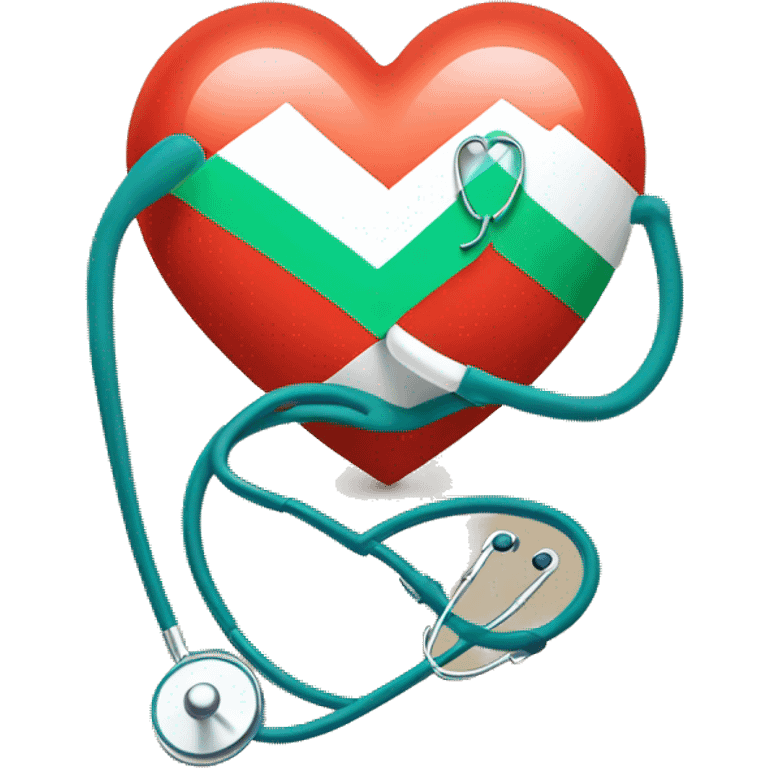 indian tricolored heart with stethoscope emoji