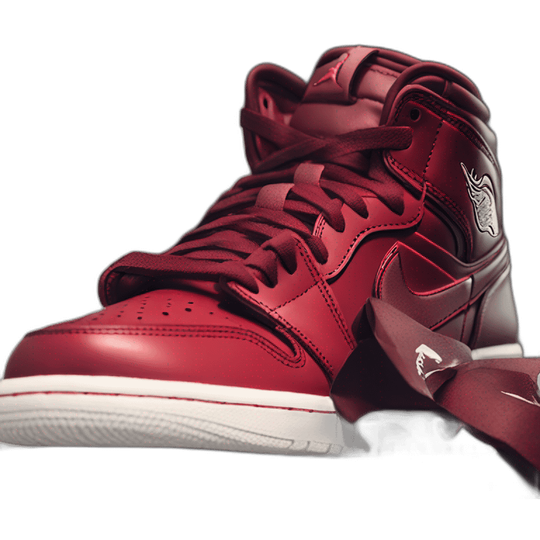 Robot in sneakers Air Jordan 1 mid “Team Red” emoji