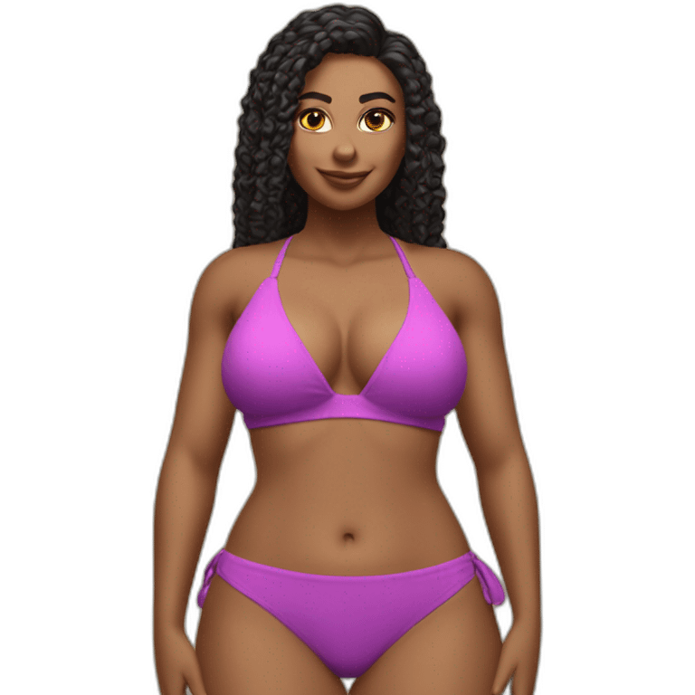 Slim-thicc Caucasian woman bikini pose (front view) emoji