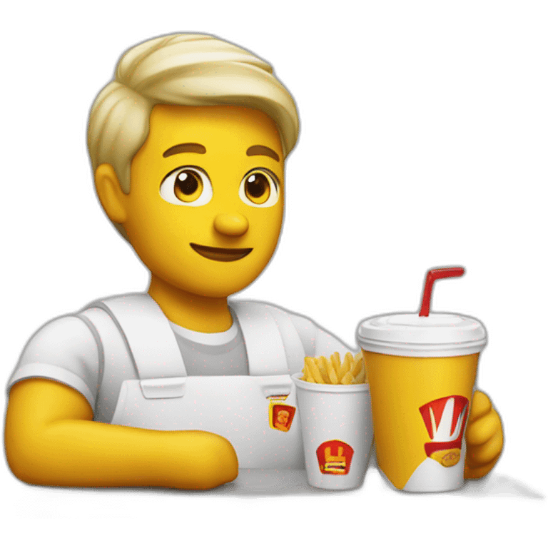  white worker at mcdonalds emoji