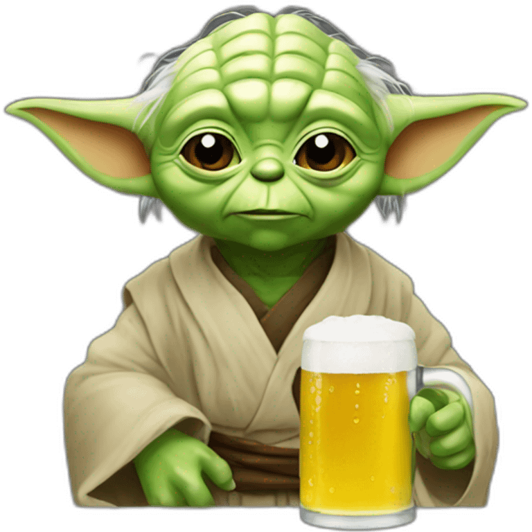 Yoda drink an beer emoji