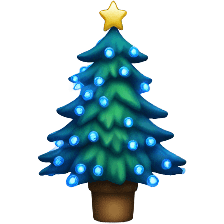 Christmas tree with blue lights emoji