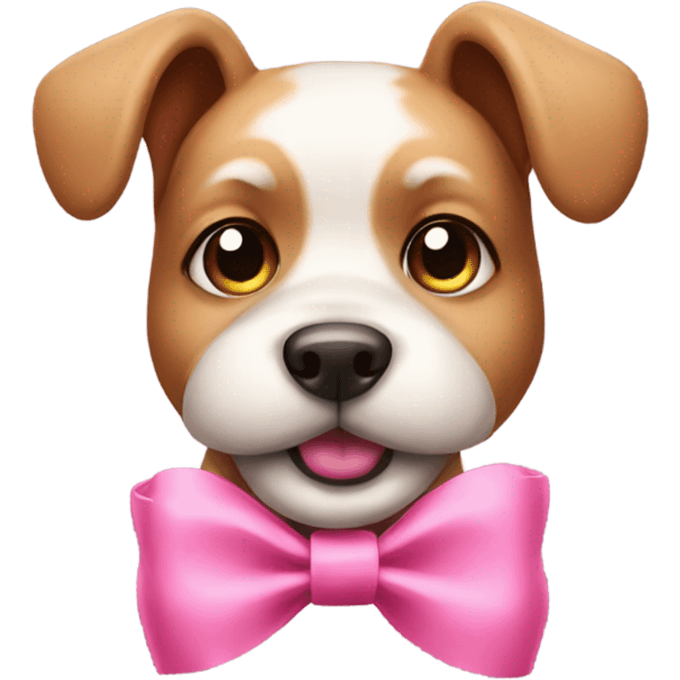 Cute dog with pink bow emoji