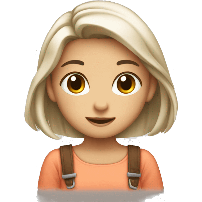 cute girl making thumpand emoji