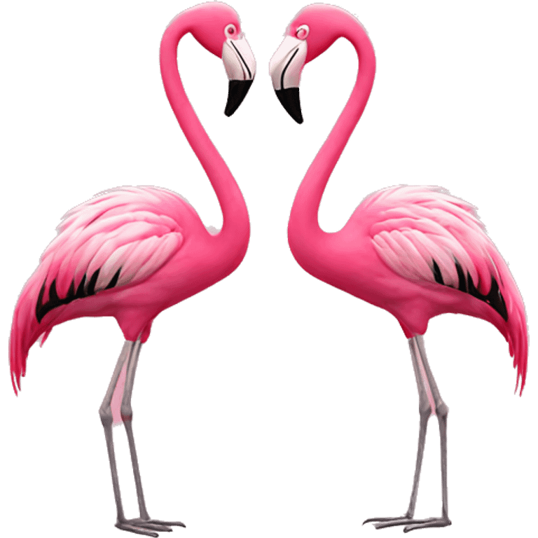 Two flamingos making a heart  emoji