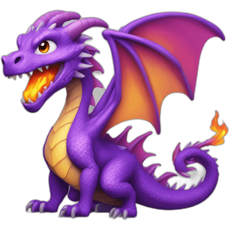 Dragon avec flamme violette emoji