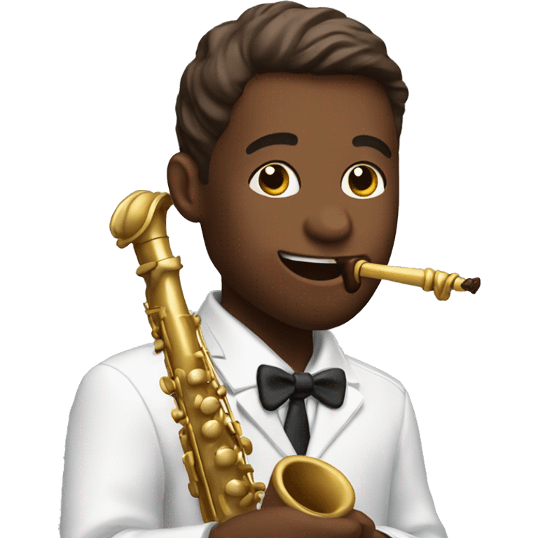 saxophonist eating chocolate emoji