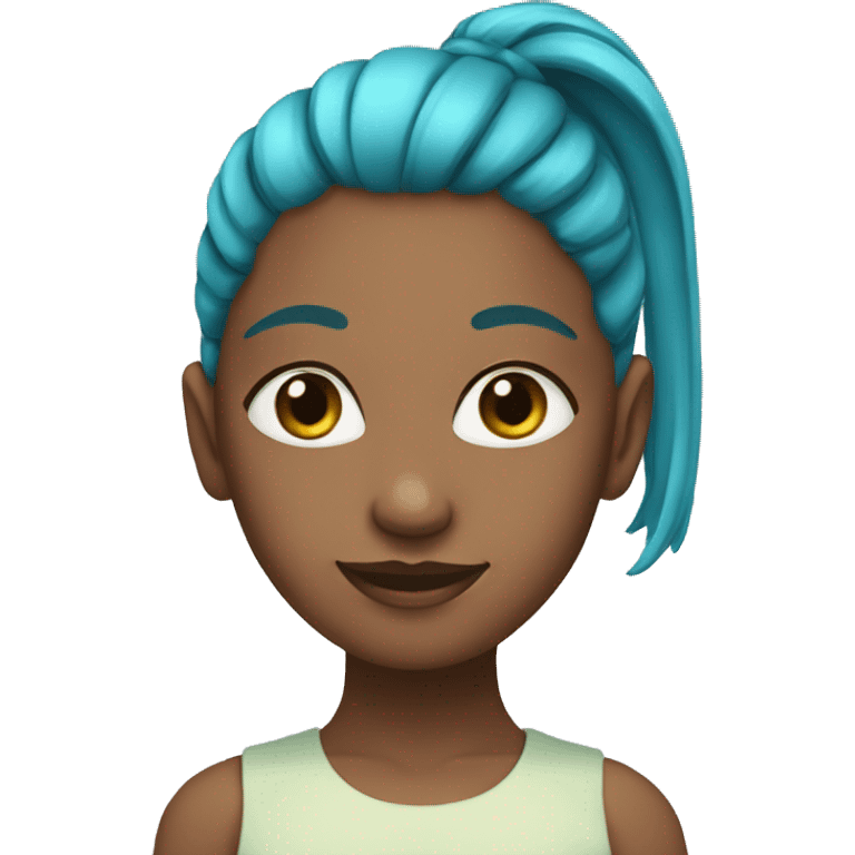 girl with two cyan ponytails  emoji