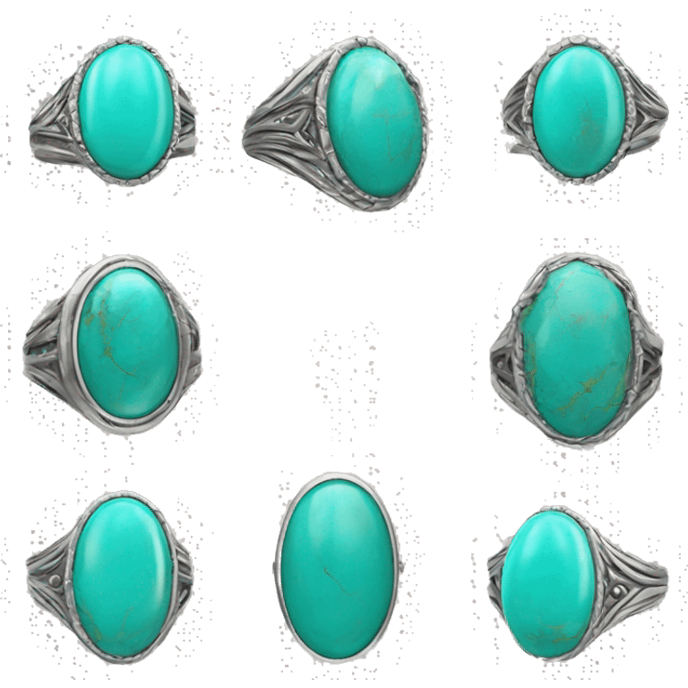 Realistic isolated turquoise ring emoji