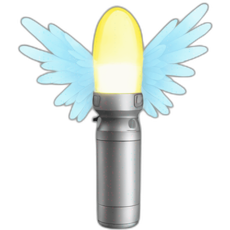 Flashlight with wings emoji