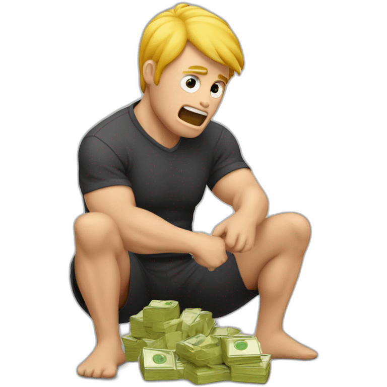 A programmer wrestling a currency problem emoji