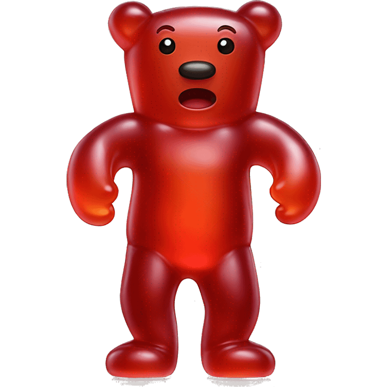 one isolated red jelly gummy bear full body emoji