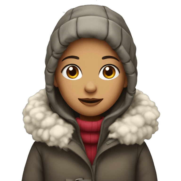 cozy girl in a winter coat emoji